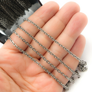 Oxidized Sterling Silver Thick Cable Link Chain